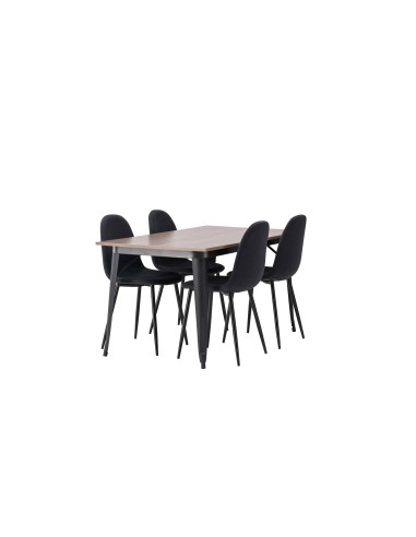 Matgrupp Tempe med Polar matstolar, 140 × 80 cm