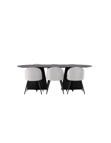 Matgrupp Bootcut med Velvet matstolar, 230 × 115 cm