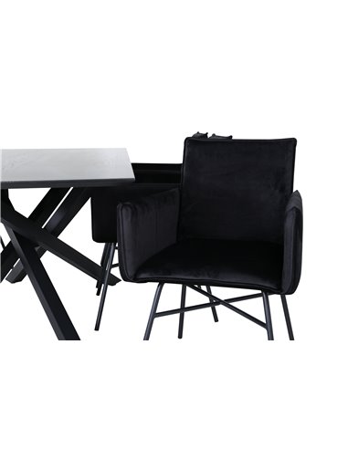 Matgrupp Piazza med Petra matstolar, 180 × 90 cm