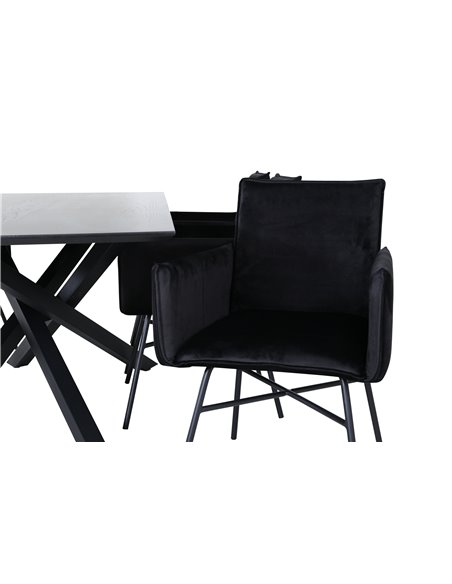 Matgrupp Piazza med Petra matstolar, 180 × 90 cm