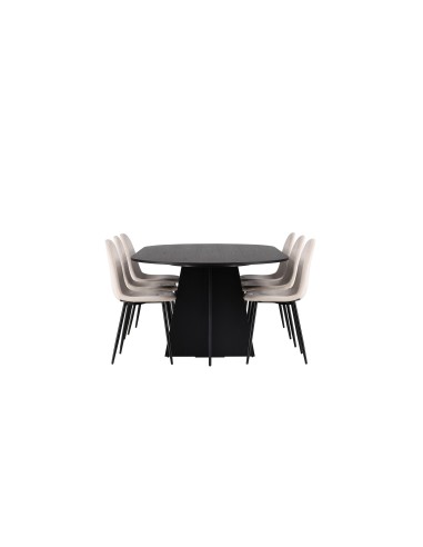 Matgrupp Bootcut med Polar matstolar, 230 × 115 cm