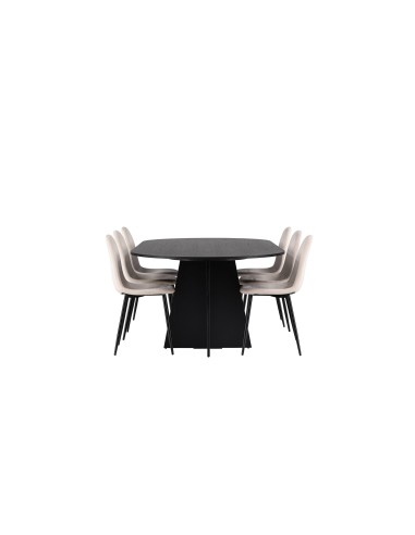 Matgrupp Bootcut med Polar matstolar, 230 × 115 cm