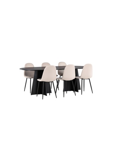 Matgrupp Bootcut med Polar matstolar, 230 × 115 cm