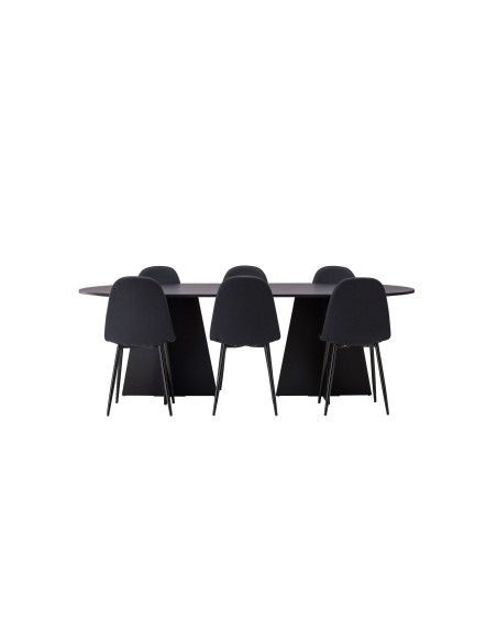 Matgrupp Bootcut med Polar matstolar, 230 × 115 cm