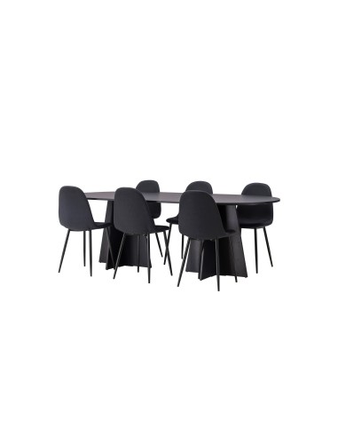 Matgrupp Bootcut med Polar matstolar, 230 × 115 cm