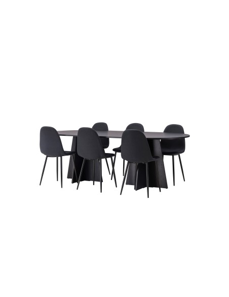 Matgrupp Bootcut med Polar matstolar, 230 × 115 cm