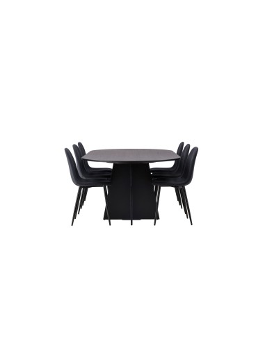 Matgrupp Bootcut med Polar matstolar, 230 × 115 cm