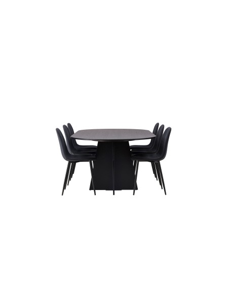 Matgrupp Bootcut med Polar matstolar, 230 × 115 cm