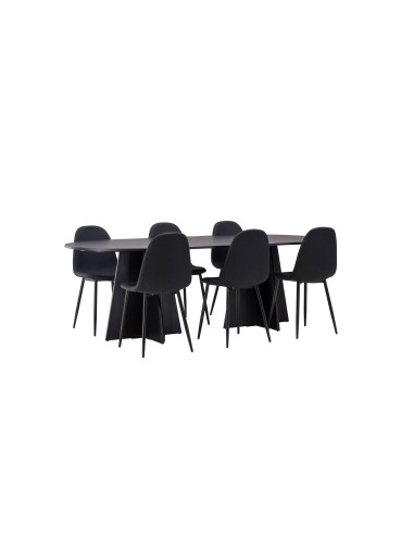 Matgrupp Bootcut med Polar matstolar, 230 × 115 cm
