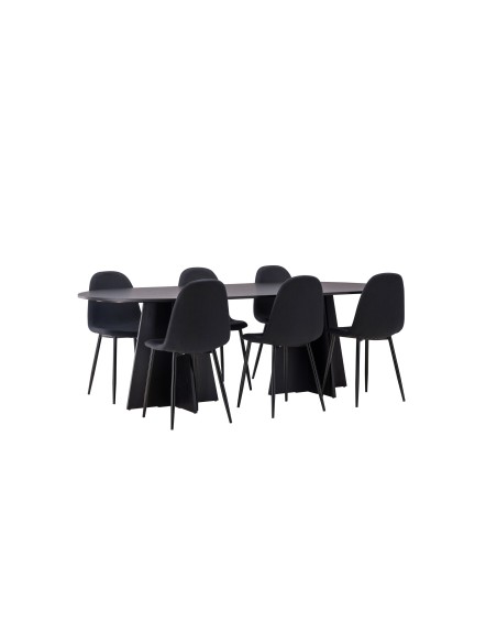 Matgrupp Bootcut med Polar matstolar, 230 × 115 cm