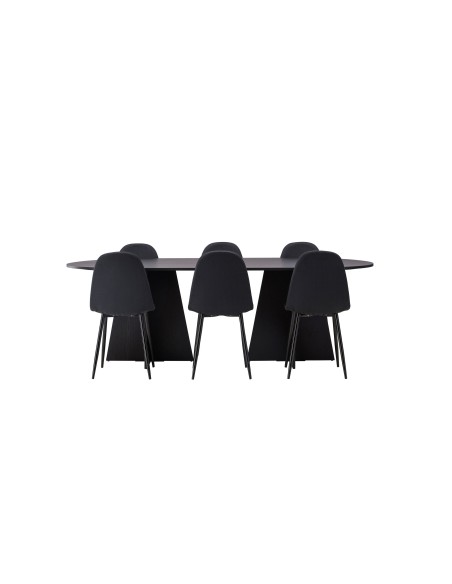 Matgrupp Bootcut med Polar matstolar, 230 × 115 cm