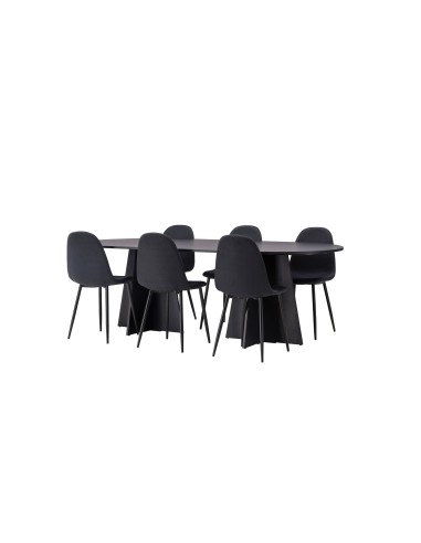 Matgrupp Bootcut med Polar matstolar, 230 × 115 cm