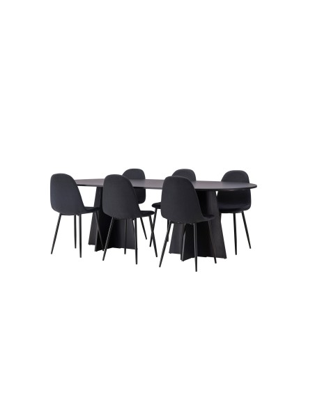 Matgrupp Bootcut med Polar matstolar, 230 × 115 cm