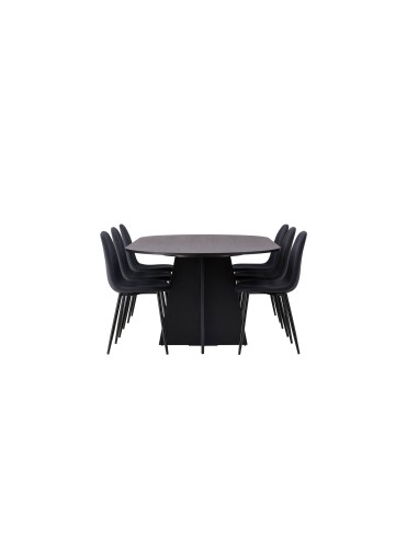 Matgrupp Bootcut med Polar matstolar, 230 × 115 cm
