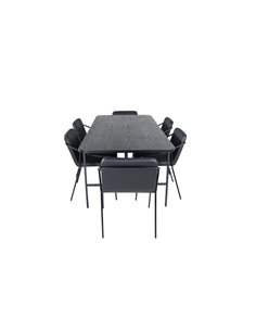 Matgrupp Uno med Tvist matstolar, 200 × 90 cm 2