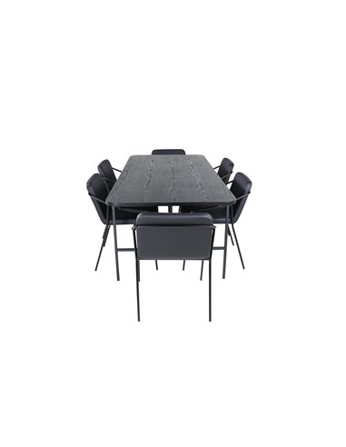 Matgrupp Uno med Tvist matstolar, 200 × 90 cm