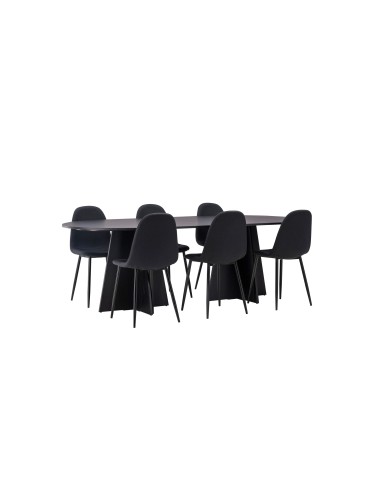 Matgrupp Bootcut med Polar matstolar, 230 × 115 cm