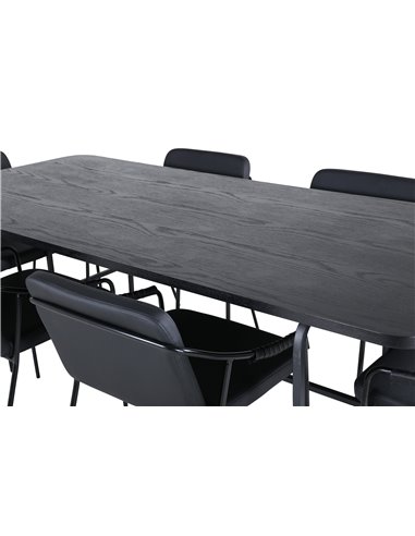 Matgrupp Uno med Tvist matstolar, 200 × 90 cm