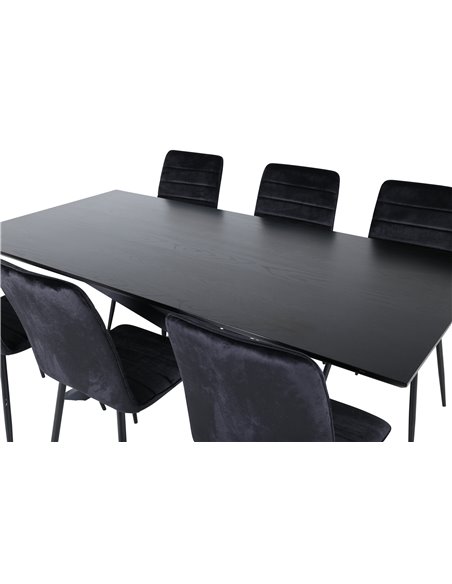Matgrupp Piazza med Windu matstolar, 180 × 90 cm