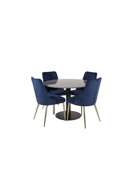 Matgrupp Estelle med Velvet Deluxe matstolar