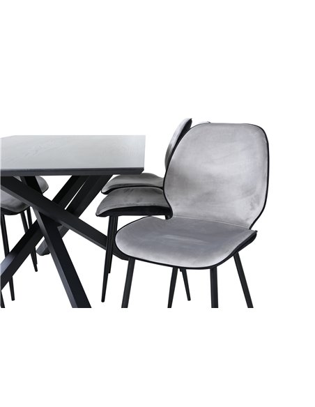 Matgrupp Piazza med Emma matstolar, 180 × 90 cm