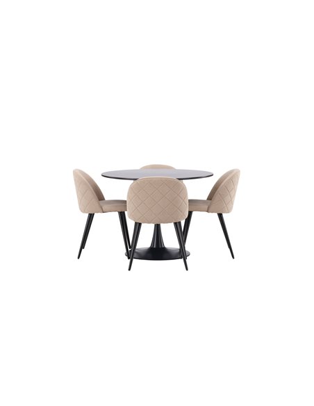 Matgrupp Glade med Velvet matstolar