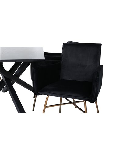 Matgrupp Piazza med Petra matstolar, 180 × 90 cm