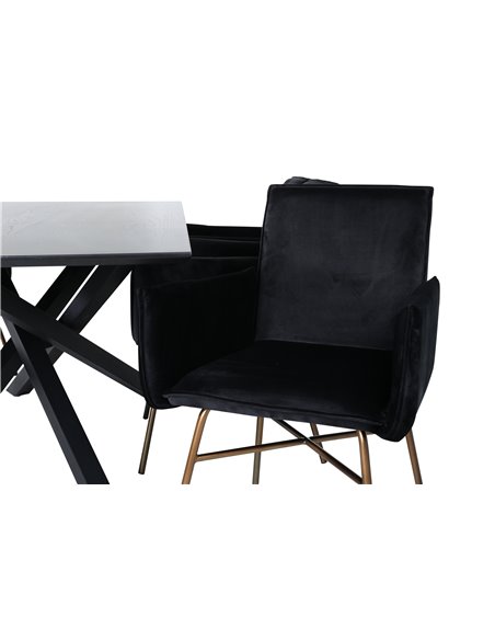 Matgrupp Piazza med Petra matstolar, 180 × 90 cm