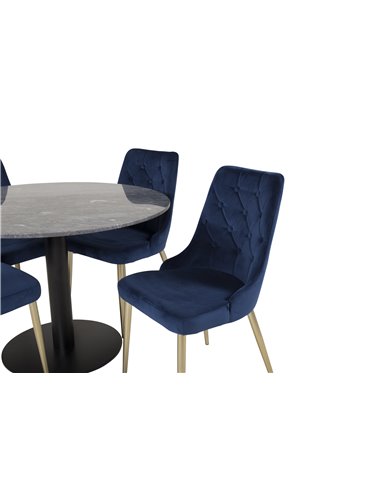 Matgrupp Estelle med Velvet Deluxe matstolar