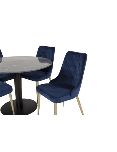Matgrupp Estelle med Velvet Deluxe matstolar