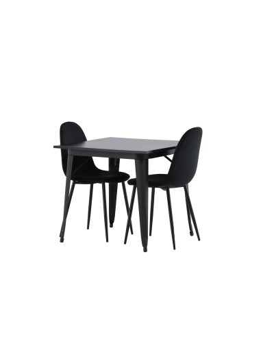 Matgrupp Tempe med Polar matstolar, 80 × 80 cm