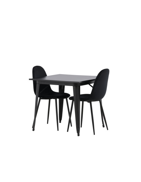 Matgrupp Tempe med Polar matstolar, 80 × 80 cm
