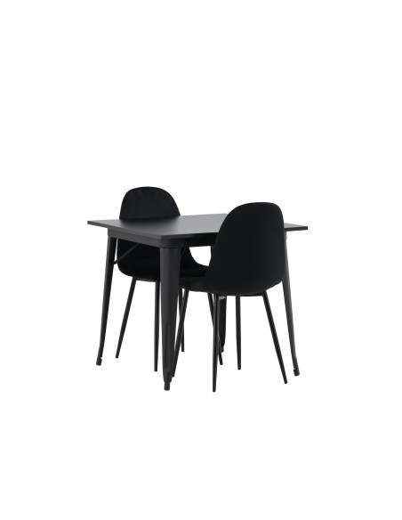 Matgrupp Tempe med Polar matstolar, 80 × 80 cm