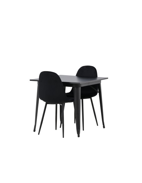 Matgrupp Tempe med Polar matstolar, 80 × 80 cm