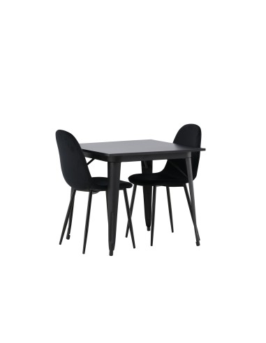 Matgrupp Tempe med Polar matstolar, 80 × 80 cm