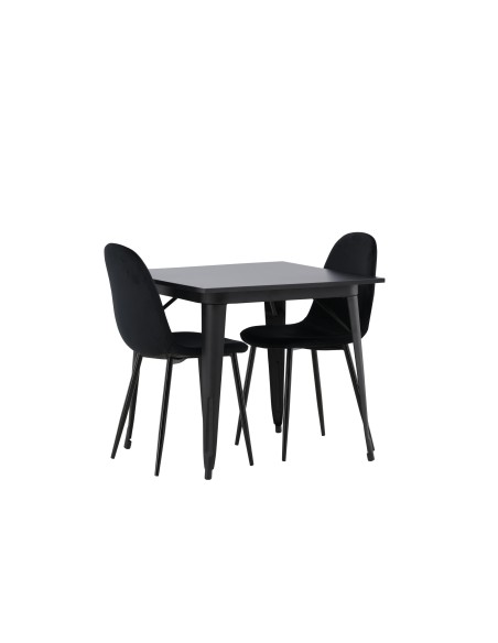 Matgrupp Tempe med Polar matstolar, 80 × 80 cm