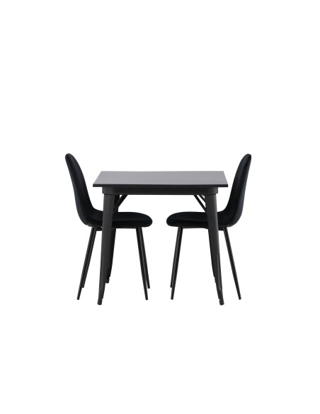 Matgrupp Tempe med Polar matstolar, 80 × 80 cm