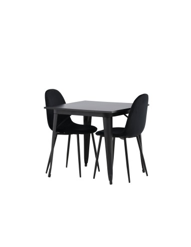 Matgrupp Tempe med Polar matstolar, 80 × 80 cm