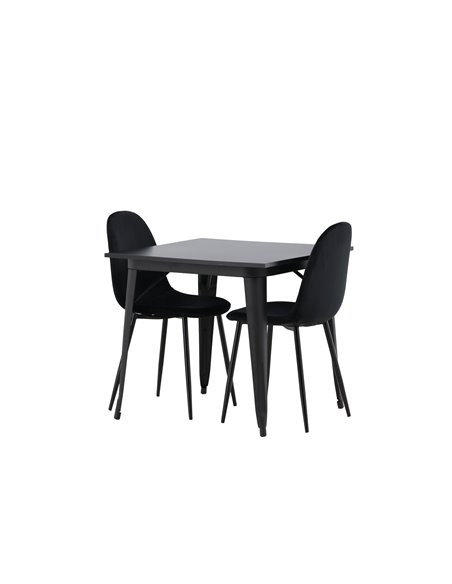 Matgrupp Tempe med Polar matstolar, 80 × 80 cm