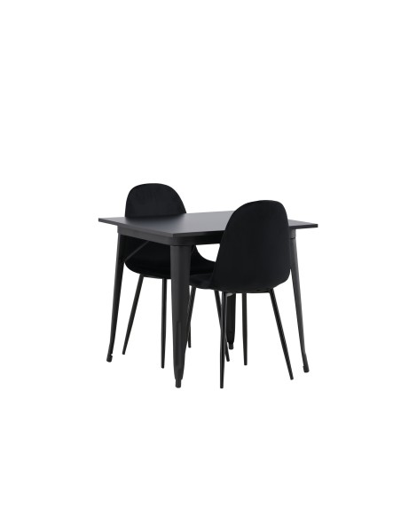 Matgrupp Tempe med Polar matstolar, 80 × 80 cm