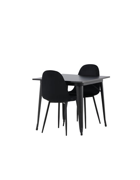 Matgrupp Tempe med Polar matstolar, 80 × 80 cm
