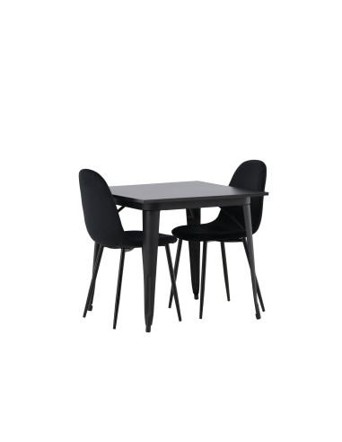 Matgrupp Tempe med Polar matstolar, 80 × 80 cm