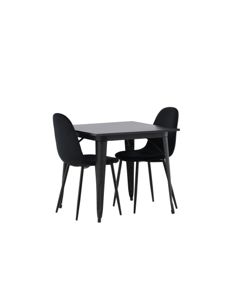 Matgrupp Tempe med Polar matstolar, 80 × 80 cm