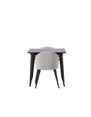 Matgrupp Tempe med Velvet matstolar, 80 × 80 cm