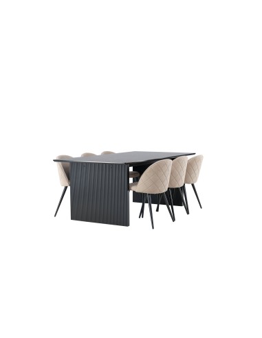 Matgrupp Vail med Velvet matstolar, 200 × 100 cm