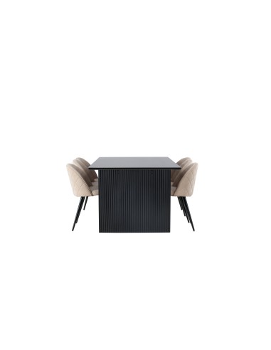 Matgrupp Vail med Velvet matstolar, 200 × 100 cm