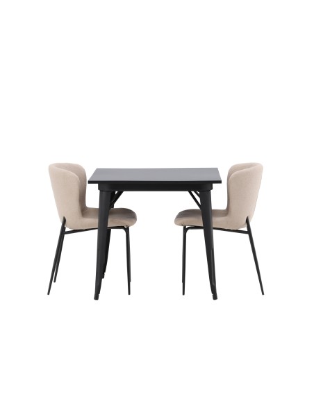 Matgrupp Tempe med Modesto matstolar, 80 × 80 cm