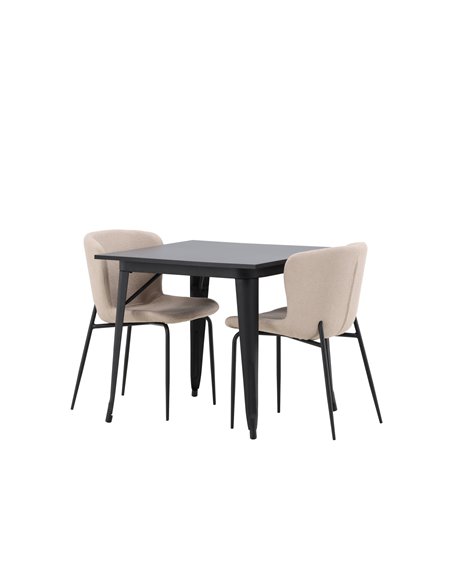 Matgrupp Tempe med Modesto matstolar, 80 × 80 cm