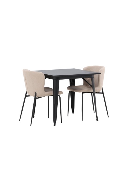 Matgrupp Tempe med Modesto matstolar, 80 × 80 cm