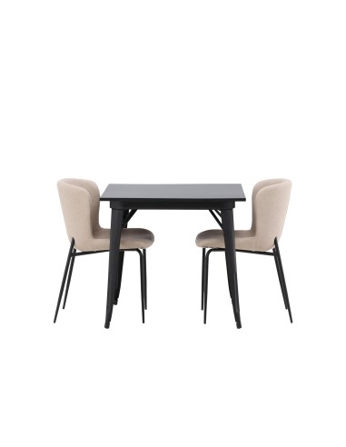 Matgrupp Tempe med Modesto matstolar, 80 × 80 cm